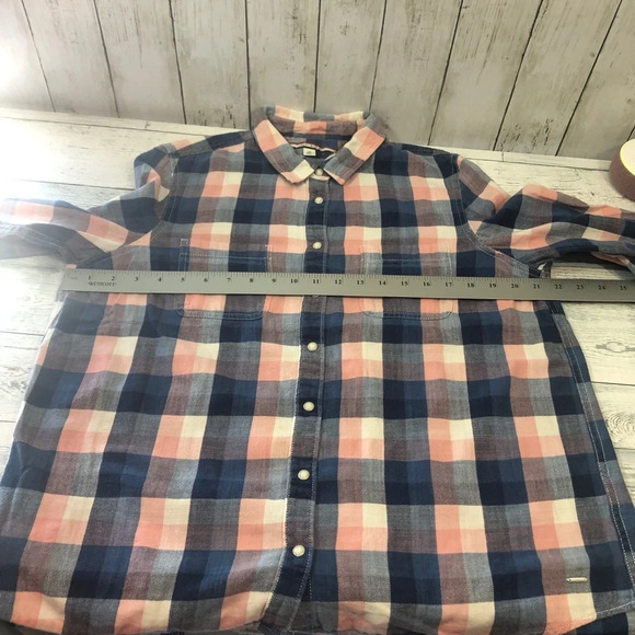 Tommy Hilfiger Pearl Snap Roll Tab Flannel Shirt Large - Picture 4 of 8